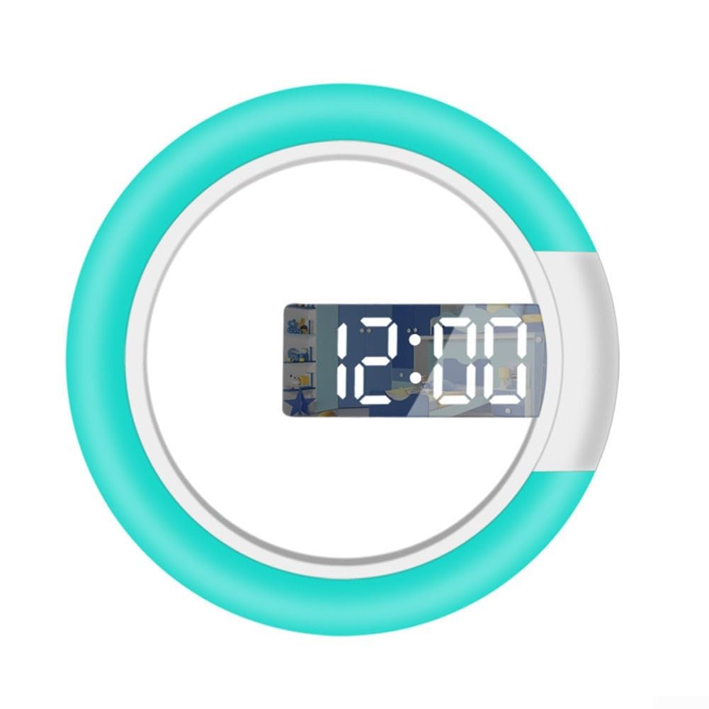 SPORTARC Horloge murale élégante à affichage numérique LED miroir creux design réglable 7 couleurs lumière télécommande