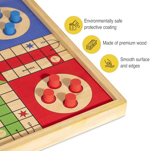 Juego de Mesa 2 en 1 Ludo y Serpientes y Escaleras miniatura 2