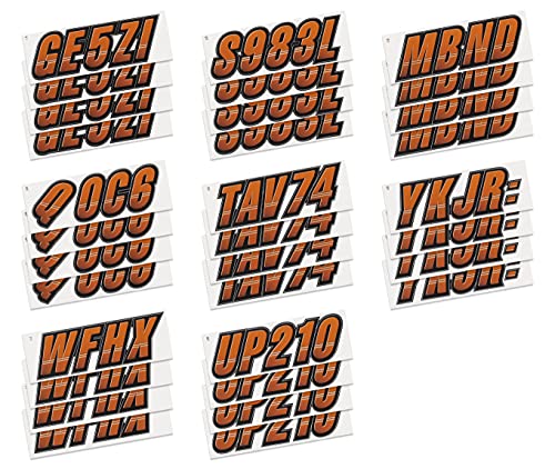 Image of STIFFIE Techtron Rust /Black 3 inch Boat & PWC Registration Decals • Numbers Letters Stickers