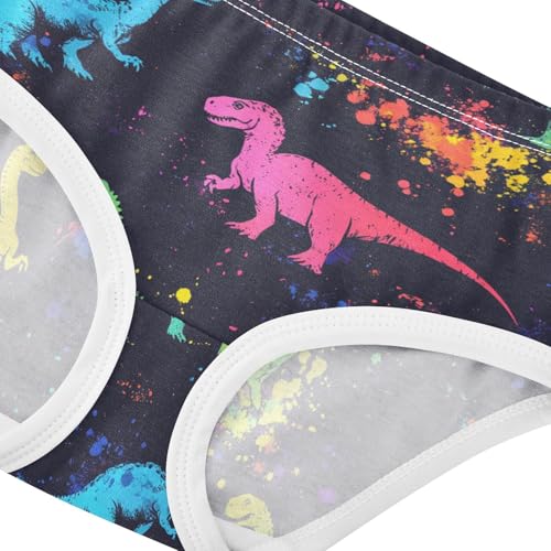 Wusikd Colorful Dinosaurs Girls' Underwear Cotton Funny Girls Briefs Soft Toddler Underwear 2T4