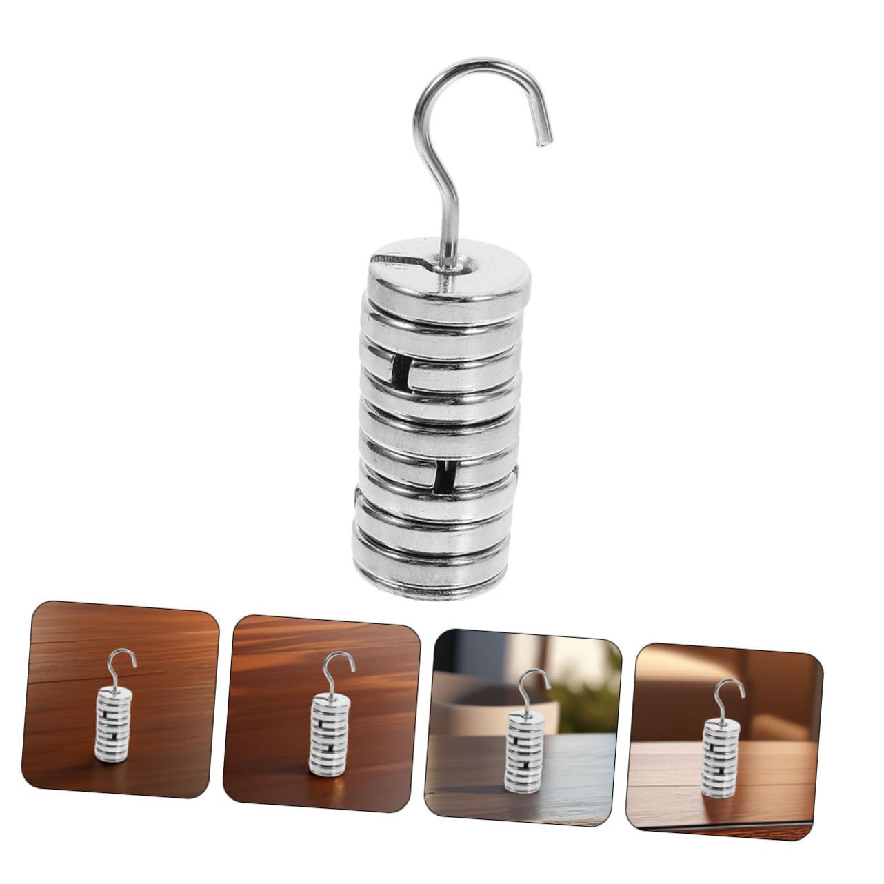 Veemoon 2 Sets Laboratory Chromium-Plated Slotted Weights Metal Weights with Hanger for Experiments Use Lab Replacement Accessories
