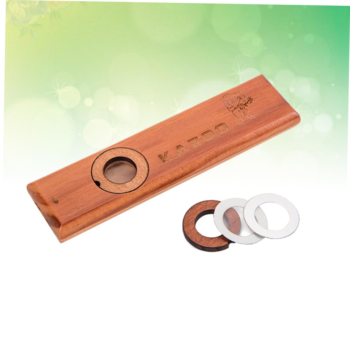 SUPVOX 3pezzi Kazoo Legno Per Strumento Musicale Educativo Per Prescolari Facile Da Suonare Compatibile Con Chitarra e Ukulele Design Classico e Superficie Liscia Marrone