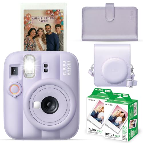 FUJIFILM Instax Mini 13 Instant Camera, Dreamy Purple, Film & Case Bundle - image 1
