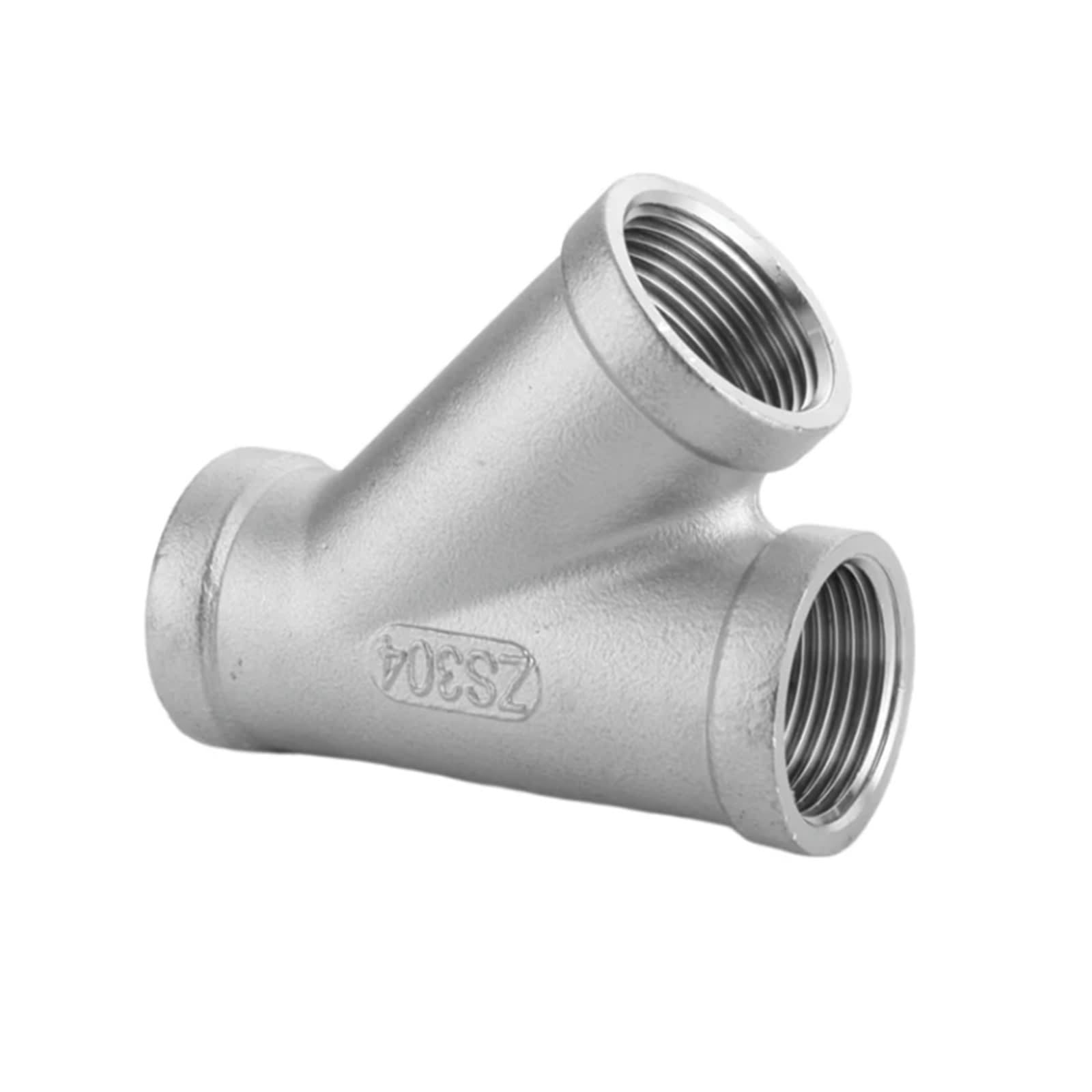 Conector en T de 3 vías Accesorio de tubería en T 3 vías con Rosca Macho + + Hembra, DN6/DN8/DN15/DN25, 1/4", 1/2", 3/4", 1", 1-1/4", BSP, Acero Inoxidable(Male Female Thread,1")