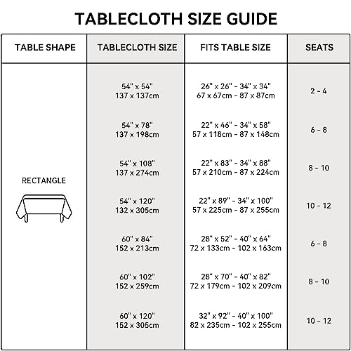 Image of Romanstile 100% Waterproof PVC Tablecloth, Rectangle Oil Spill Proof Stain Resistant Vinyl Table Cloth, Wipe Clean Plastic Table Covers for Kitchen /Dining /Parties - 60 x 102 Inch, Ivory