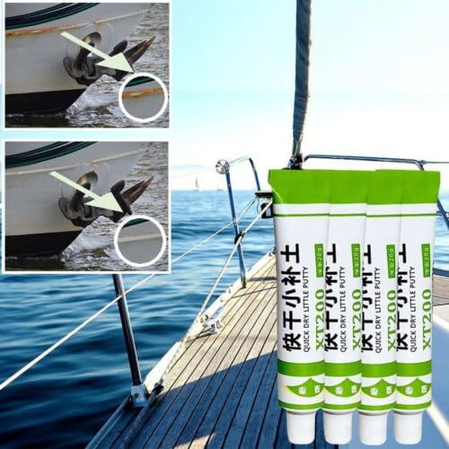 Gogolonge Fiberglass Boat Repair Paste,Quick Dry Little Putty Putty,Car Scratch Removal Touch Up Fix Tools,Fiberglass Gelcoat Repair Kit for Any Surface Scratches,Cracks (White, 5pcs)