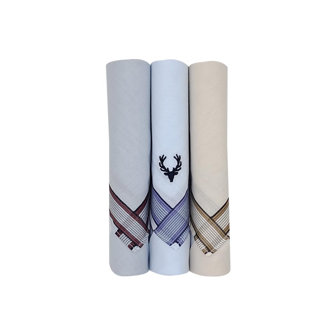 allen solly Men's Cotton Pastel Handkerchief (Pack of 3) - Maroon, Blue, Beige-picture-12