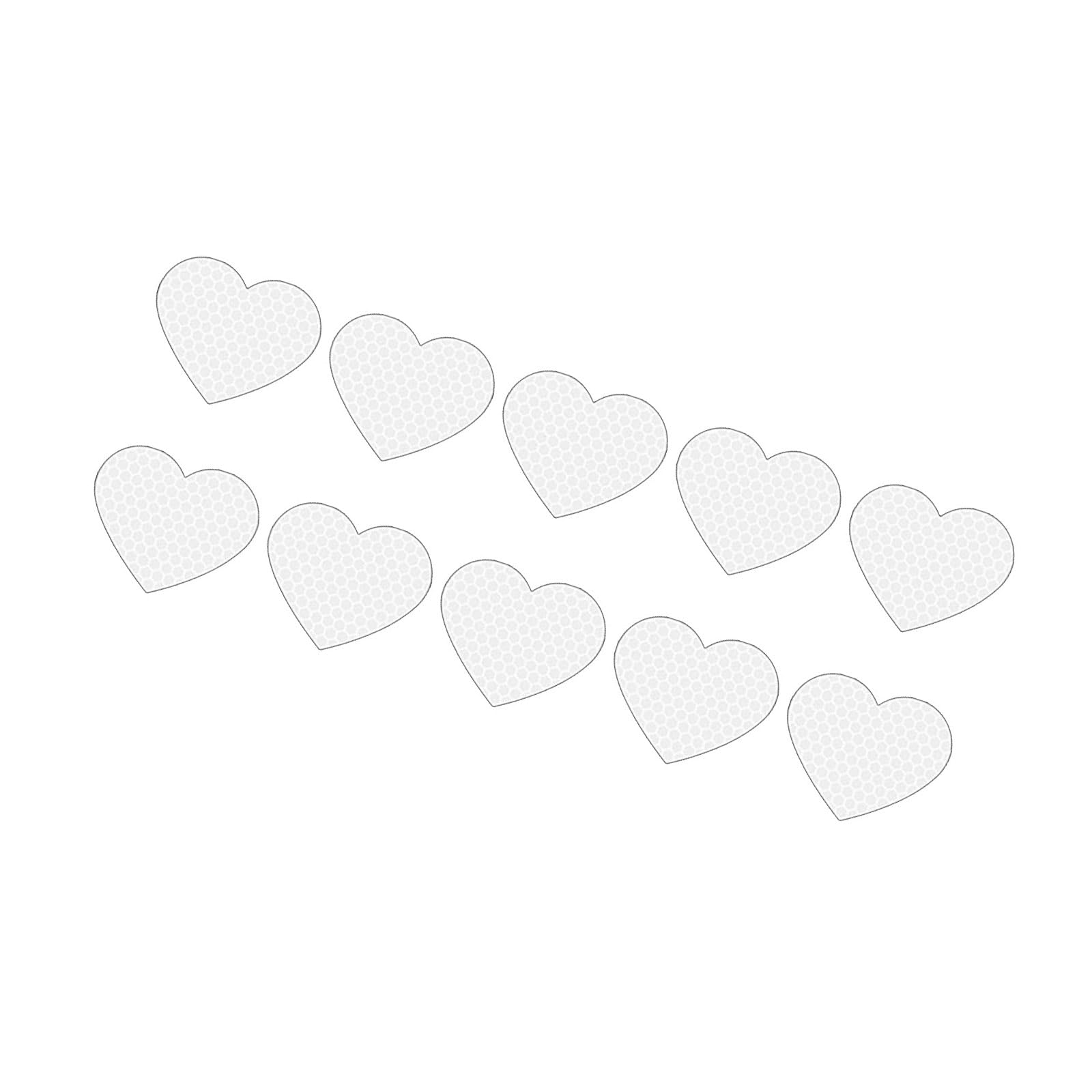 Taxinyx 10PCS Reflective Heart Car Stickers Waterproof Decorative Decals Removable For Vehicle Exterior Scratch Cover Adhesive