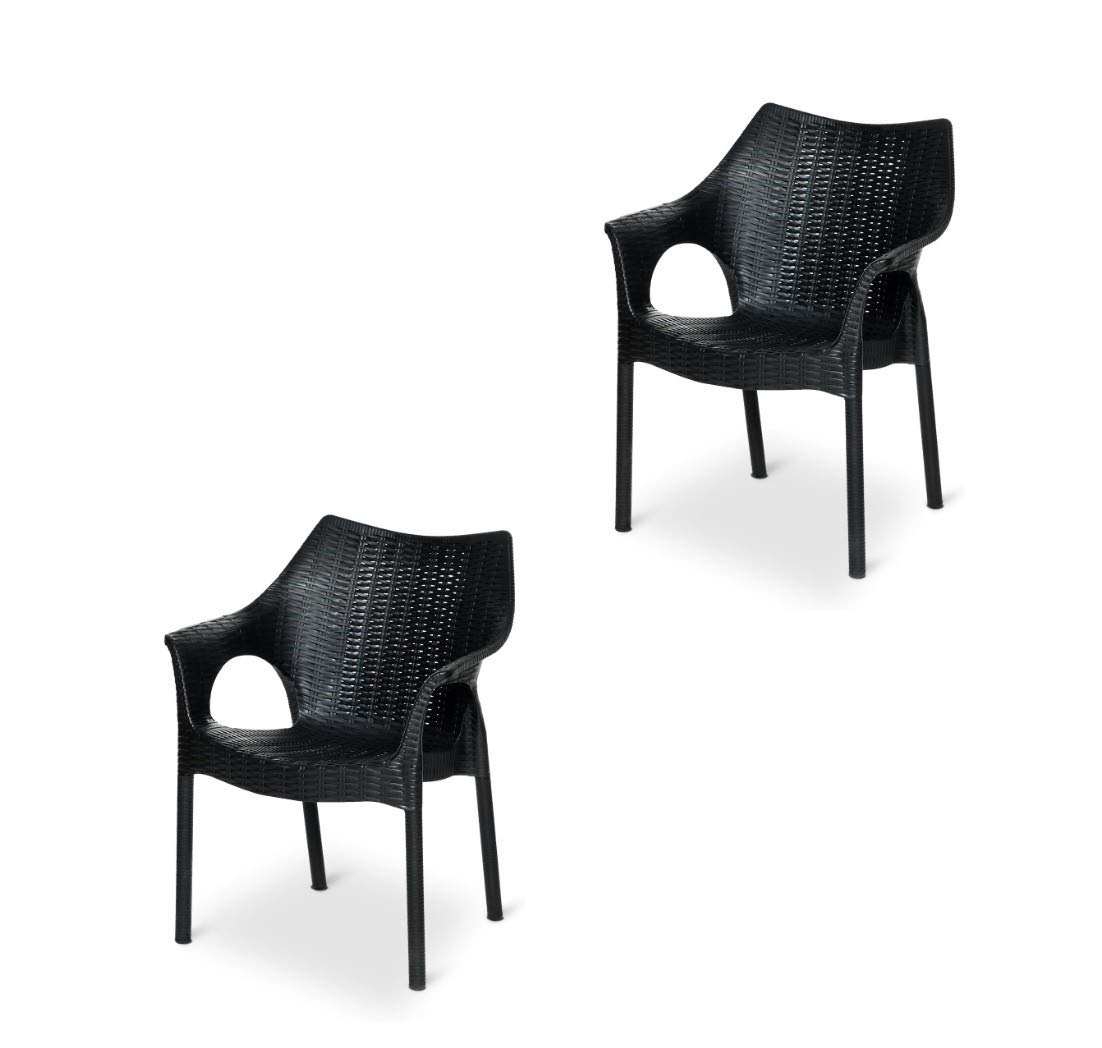Supreme Cambridge Plastic Chairs (Black, Set of 2) Amazon.in Home