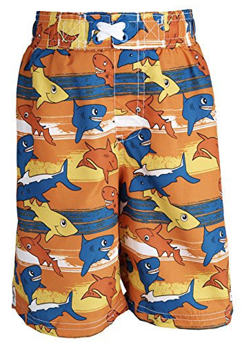 Ixtreme Baby Boys UPF 50 UV Rash Guard Surf Beach Swim Trunk Boardshort Swimwear - Orange (12 Months)