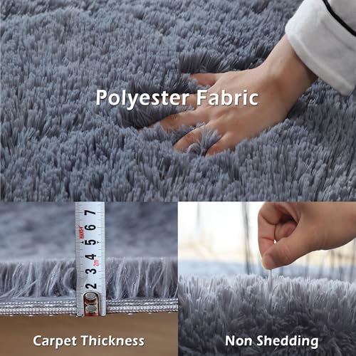 Tapis à poils longs doux beige 120x180 cm antidérapant pour table de nuit