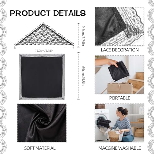 25in Lap Scarf For Women Church With Lace Lap,Lap Cloth,Veils For Women Catholic,Lace Head Coverings For Weddings(White)2