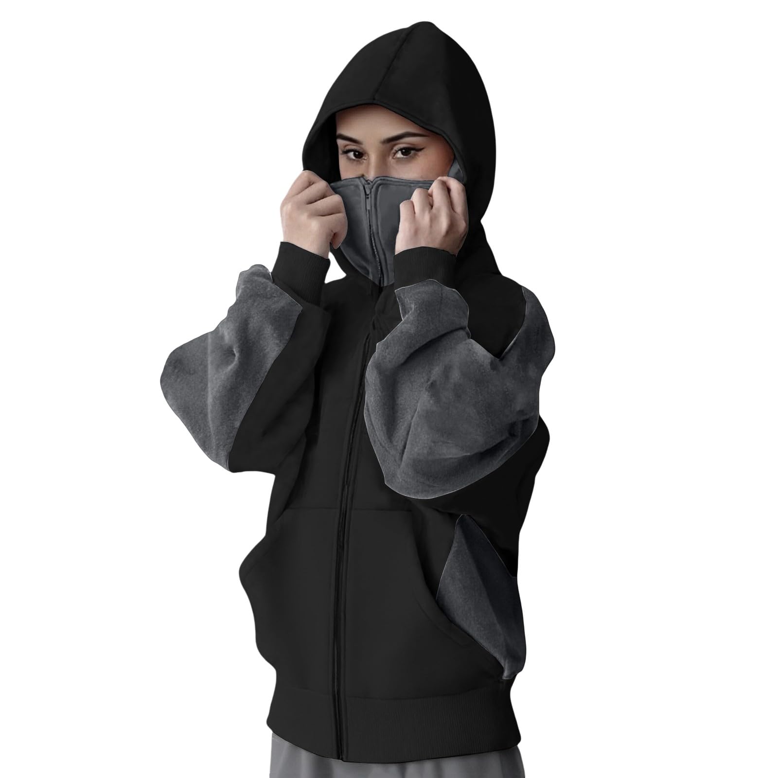Cagoule unisexe avec fermeture éclair intégrale