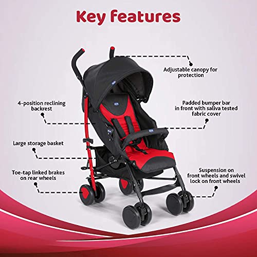 Chicco Echo Opvouwbare Lichtgewicht Kinderwagen van 0 Maanden tot 22 kg, Verstelbare en Compacte Wandelwagen met… - Afbeelding 4