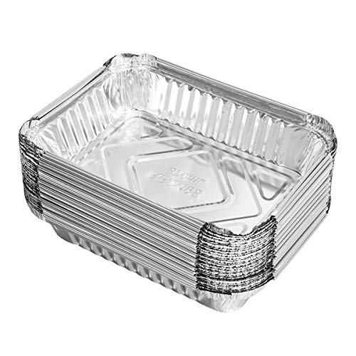 Omenluck 30pcs Aluminium Foil Food Containers 570ml Trays Barbecue Drip Disposable Pans