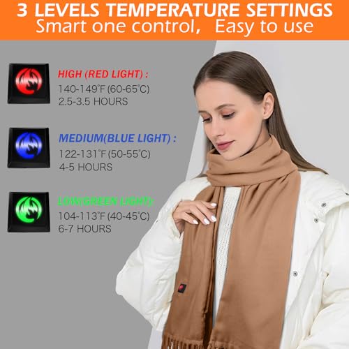 Heated Scarf for Women,Men Rechargeable Heating Scarf for Neck with Battery, Intelligent Winter2