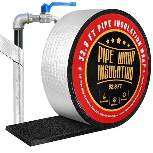 Pipe Wrap Insulation Tape 2 Wide X 32.8 Ft Roll Pipe Insulation Foam Tubing for Outdoor Indoor Cold Hot Water Pipes,Winter Freeze Protection (Roll, Count, 1)