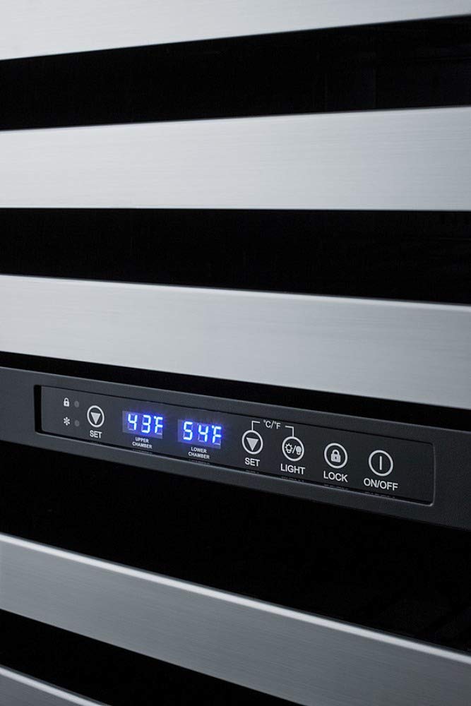 Summit Appliance Swc532blbistcss 24" Wide Built-In Wine Cellar; Automatic Defrost; 46 Bottles; Full-Extension Shelving; Two Temperature Zones; Digital Control Panel; Factory Installed Lock on Fridge.com - View 5