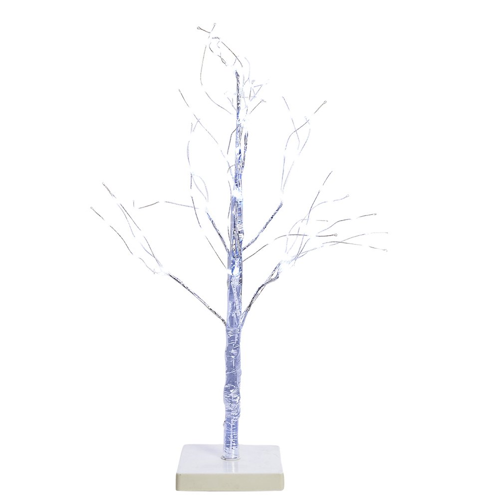 Arbre à écorce avec lumières blanches froides pour illuminer un coin