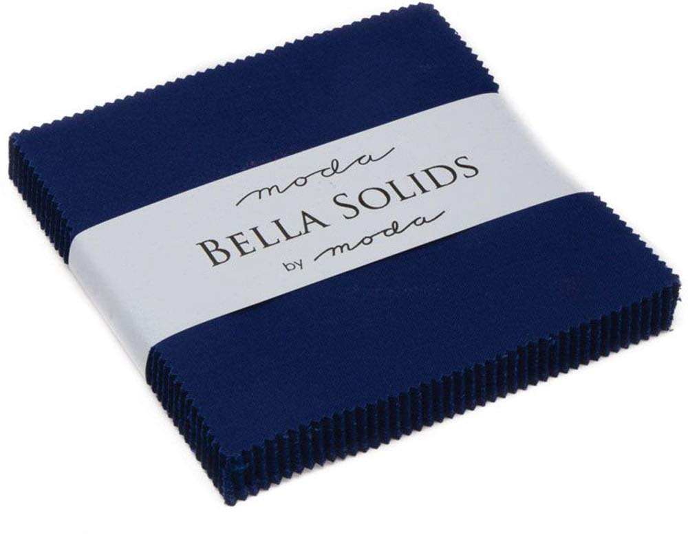 Bella Solids Royal Blue Moda Charm Pack by Moda Fabrics; 42-5" Quilt Squares