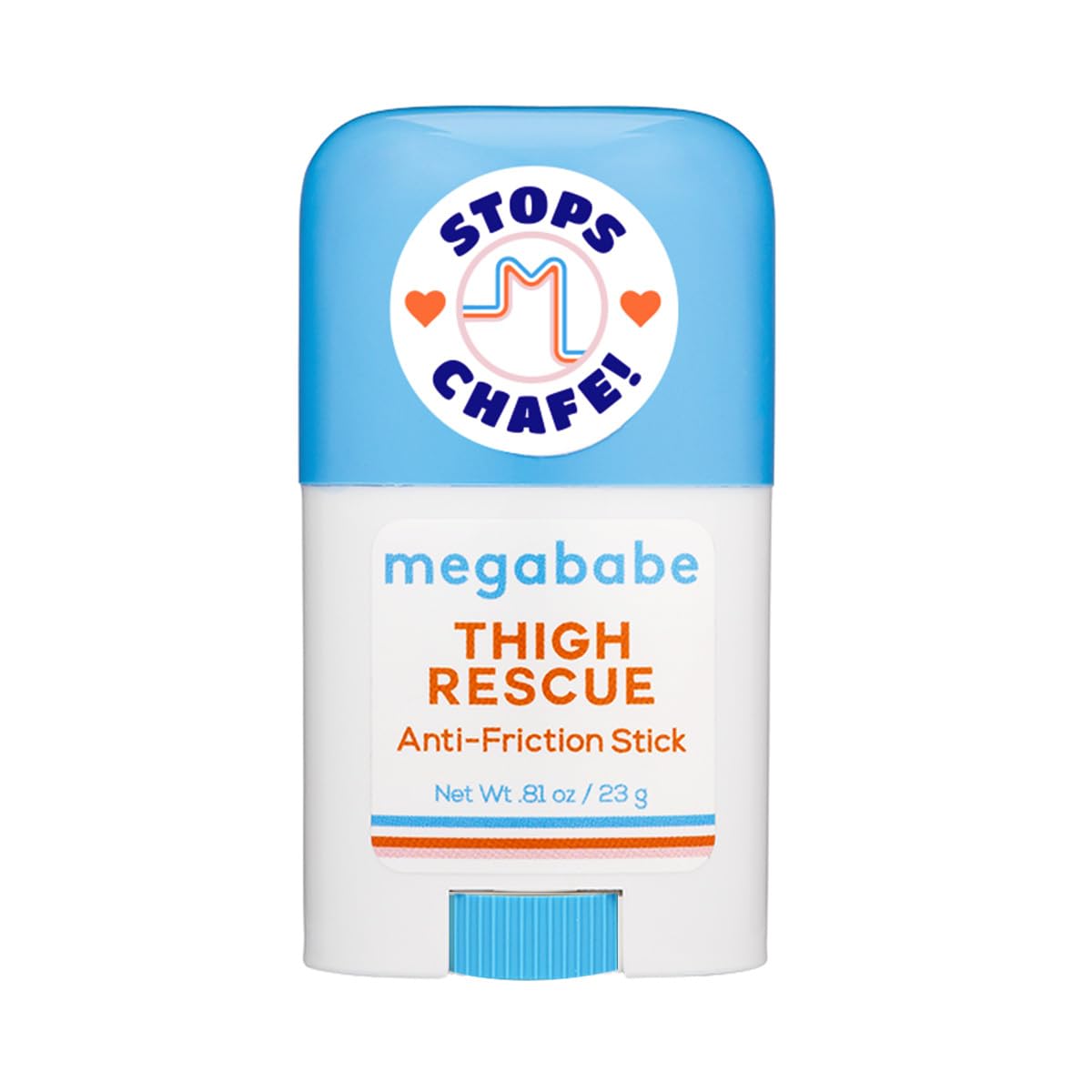 Megababe Mini Thigh Rescue Anti Chafe Stick - Tamanho de Viagem com Aloe, Romã e Óleo de Semente de Uva