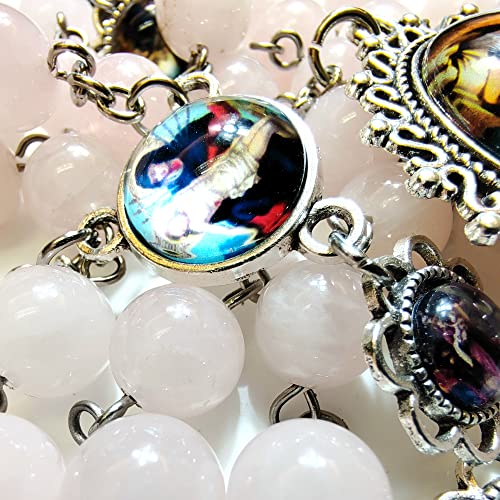 Seven Sorrows Rosary Beads Chaplet Natural Crystal Rosery Cross Catholic gifts3