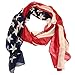 Falari USA American Flag Beach Wrap Scarf (Navy Red & Tan)