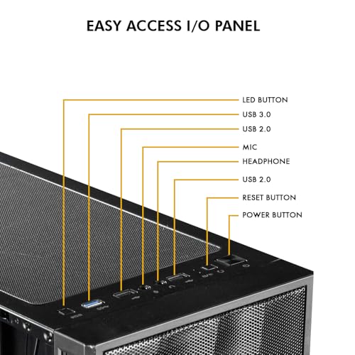 Image of Circle Xtender X1 Mid- Tower Computer Case | Gaming Cabinet - Black| Support ATX, M-ATX, ITX | Pre- Installed 3 x 120mm Front and 1 x 120mm Rear ARGB Mirror Fans