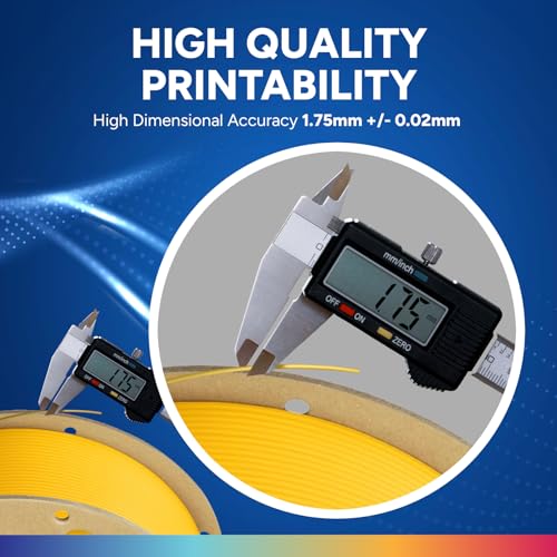Image of OVERTURE PLA Plus (PLA+) Filament 1.75mm, Stronger & More Durable, Professional Toughness 3D Printer Filament 1kg (2.2lbs), High Precision + /- 0.02mm, Tangle-Free (Yellow)