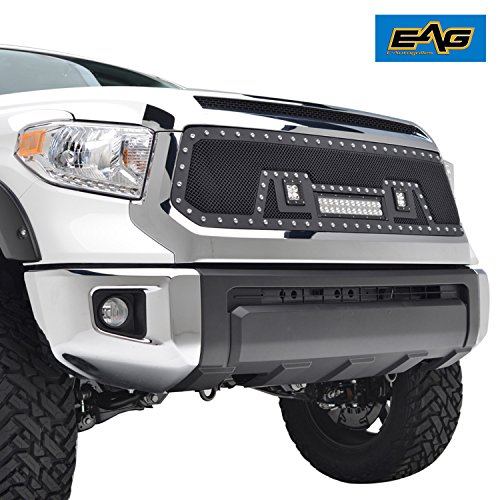 EAG Rivet Stainless Steel Wire Mesh Grille With LED Lights Fit for 14-19