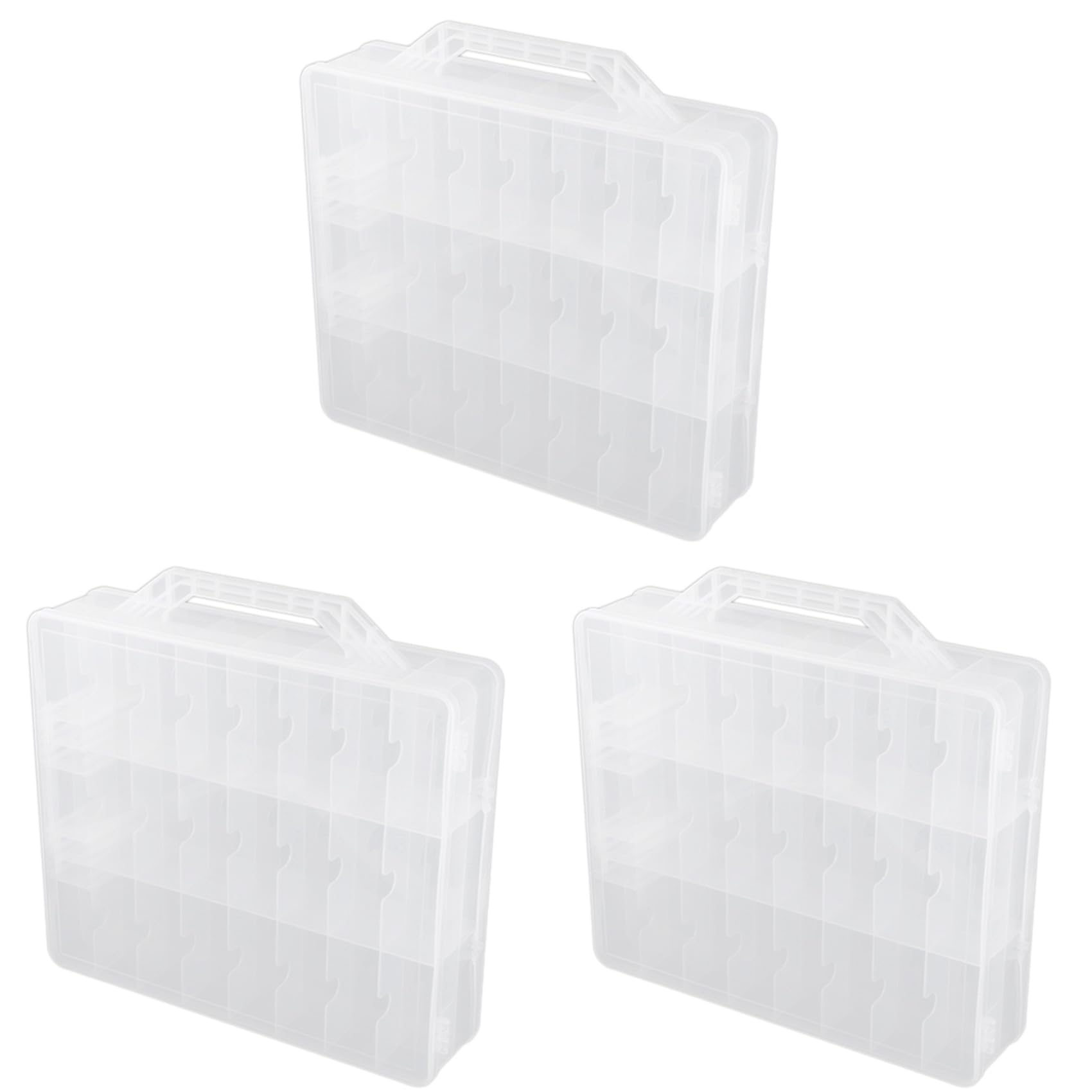 Jnchdghwa 3X 48 Cells 2 Layer Nail Polish Organizer Portable Clear Nail Supplies Needlework Storage Box Adjustable Storage Case