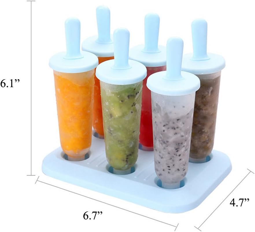 CHICHIC Popsicle Molds Ice Pop Makers Ice Pop Molds Ice Bar Maker Plastic Popsicle Mold, Kids Ice Cream Tray Holder Lolly Pops, Kitchen Supply(Mixed Large)