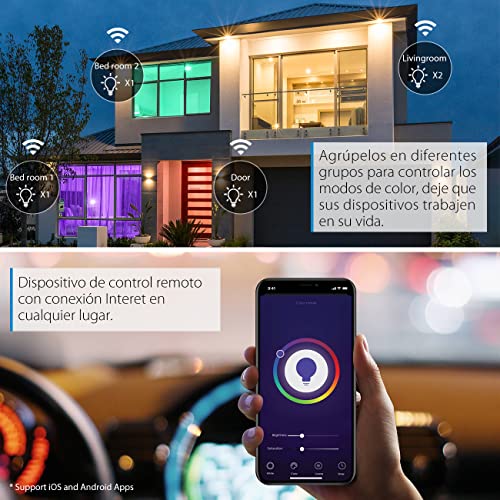 LVWIT Bombillas Inteligente E14, Compatible con Alexa, Google Home Assistant y Smart Life/Tuya App, Bombilla Wi-Fi Vela 5W 470 Lm, Bombilla Regulable LED C37 Equivalente a 40W - 4 Unidades. - imagen 4