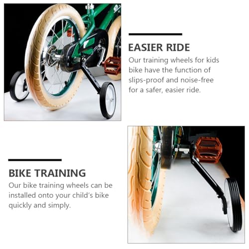Ruedas de Entrenamiento Ajustables NOLITOY para Bicicleta, Estabilizador Trasero Negro, Ruedas Auxiliares de Equilibrio para Aprendizaje de Bicicleta Infantil miniatura 7