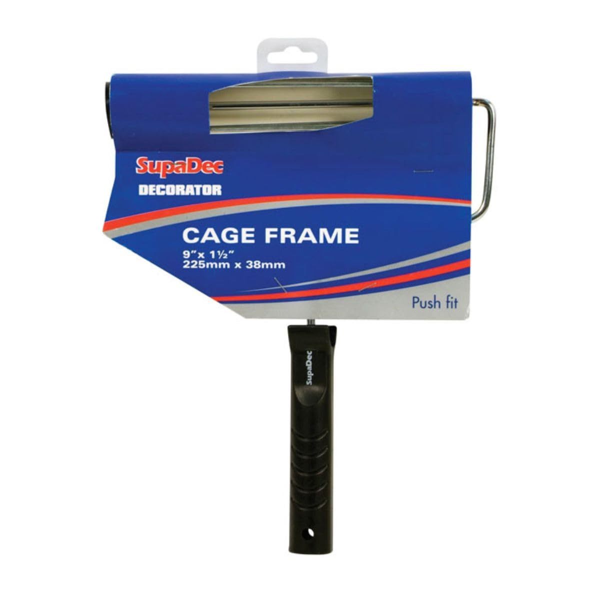 Supadec _ Roller Frame – 9" X 1.5" / 225Mm X 38Mm | Push Fit Paint Roller Frame With Plastic Handle | Cage Frame For Standard 9-Inch Sleeves | Ideal For Emulsion & Masonry Paints