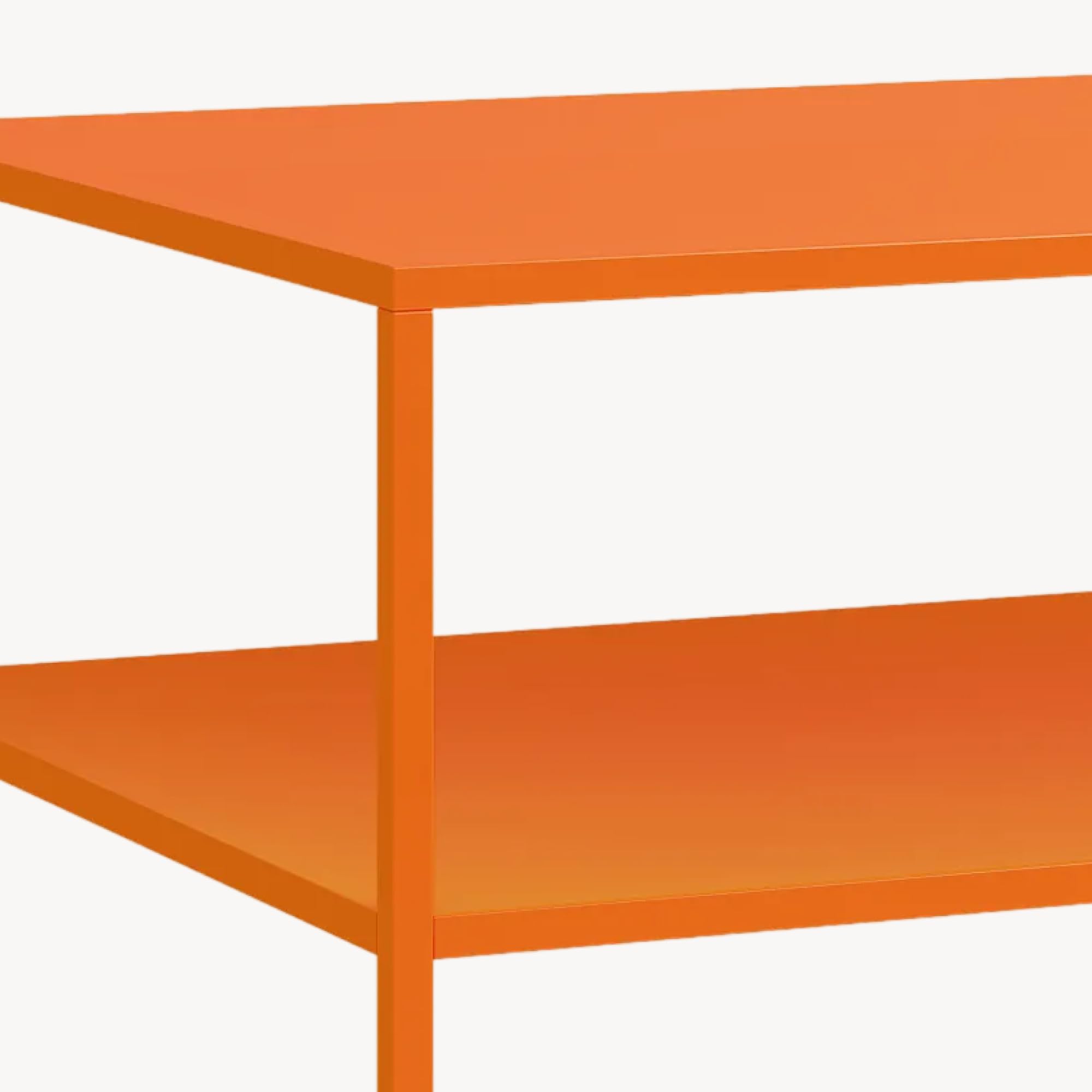 [en.casa] Stolik kawowy Solund stolik pomocniczy metalowy pomarańczowy stół do salonu z miejscem do przechowywania 90 x 60 x 45 cm prostokątny stolik do sofy stolik kawowy