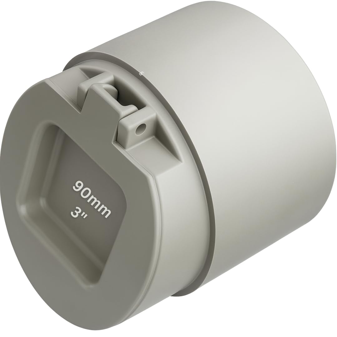 PVC Drain Backflow Valve, 90mm/3-inch, Non-Return Water Valve, Grey-image-20
