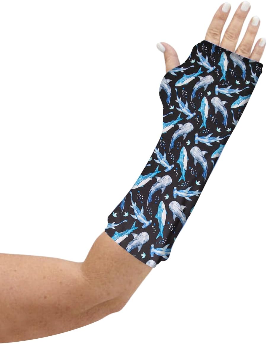 Funda para brazo de diseñador  tiburón  pequeño corto 7 pulgadas de largo x 7 pulgadas de circunferencia  extraíble y lavable  fabricado en Estados