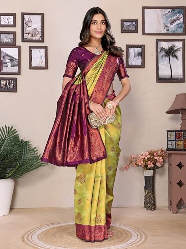 Image of Avantika Fashion Women's Kanjivaram Soft Silk Banarasi Sarees With Blouse Piece For Women