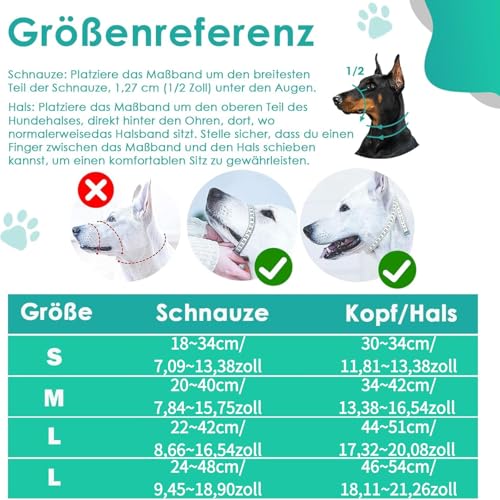Halti Für Große Hunde, Hundehalfter Mit Gepolstertem Stoff, Verstellbar Ziehen Verhindert Halti Kopfgeschirr, Weich Anti-Zug-Halsband Für Große Hunde (Blau, L (Schnauze: 11,6-14,8zoll))