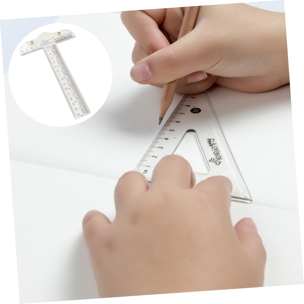 Artibetter 5pezzi Righello t Trasparente Plastica Per Cucito e Disegno Strumento Di Misurazione Leggero e Compatto Per Progetti Di Artigianato e Patchwork