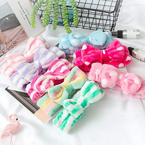 2Pcs Facial Makeup Face Wash Velvet Strip Headband Yoga Sports Adjustable Elastic Hair Band for Girls and Women -Random colors (pack of 2)-image-46