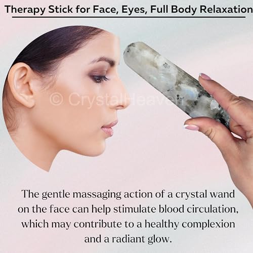 Image of Rainbow Moonstone Crystal Wand - Smooth Crystal Wand for Energy Healing, Chakra Balancing, Meditation and Home Decor - Crystals and Healing Stones for Gift
