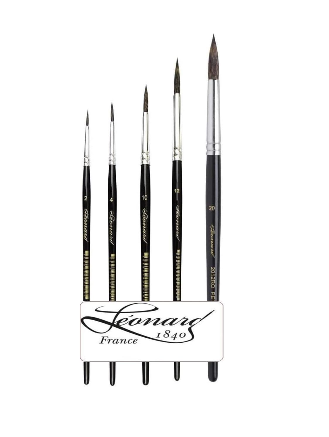 Pinceau Leonard SÉRIE 2012RO Aquarelle Petit-Gris Pur 2 4 10 12 20
