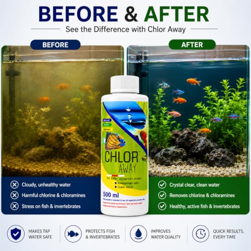 Image of VAYINATO Aquatic Remedies Chlor Away Aquarium Fish Tank Water Chlorine Remover Water Conditioner (500 ML)