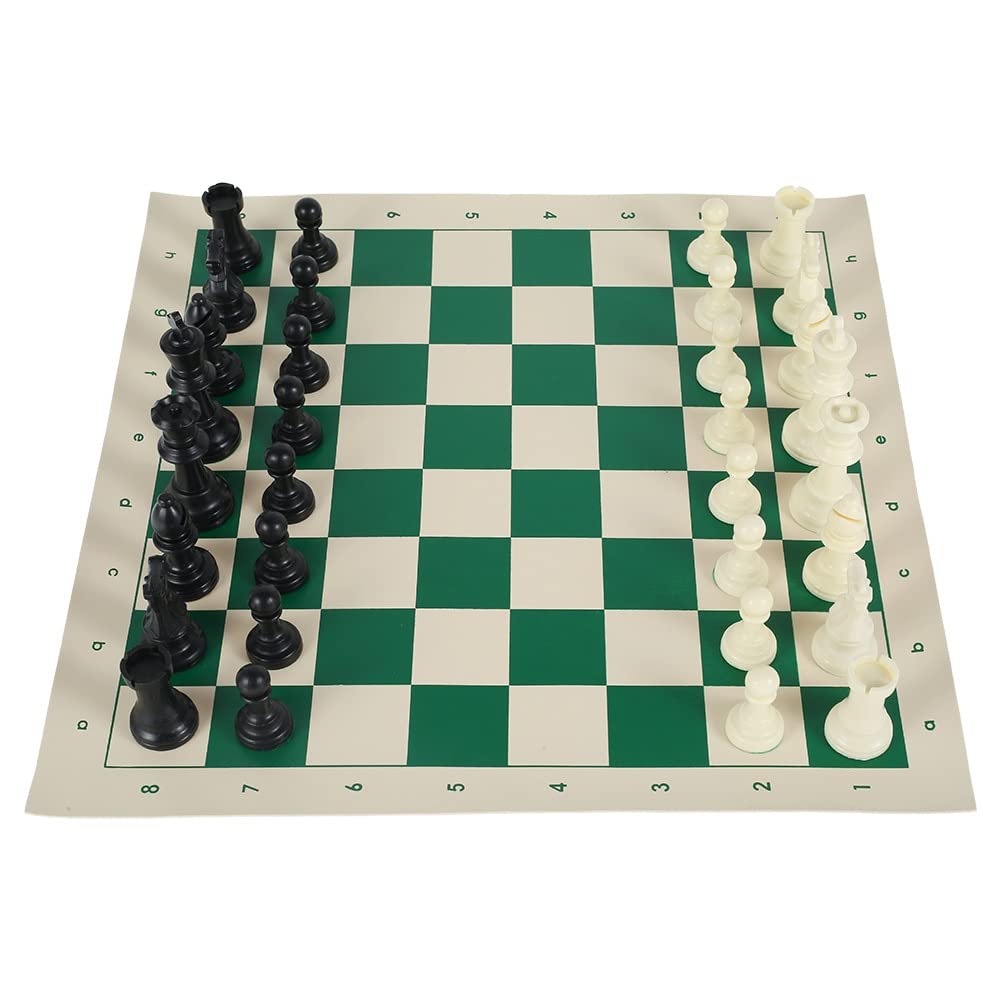 ZAW Juego de juego de ajedrez de cuero Backgammon Peones Tablero plegable Interior Viaje Ajedrez Peones Juego de ajedrez (Color: Blanco)