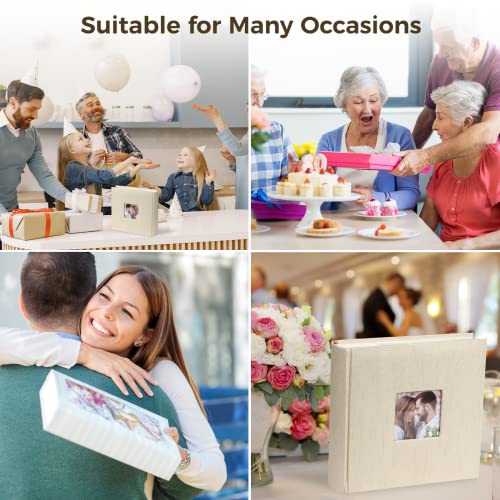 Wedding Anniversary Photo Album, Photo Album With 4 X 6 Inches 200 Pockets, Cloth Cover Photo Albums For Couples, Babies, Kids, Weddings, Anniversaries, Vocations #TOP5