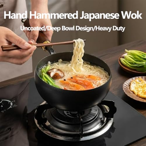 Wok japonés de hierro fundido con tapa y espátula miniatura 2