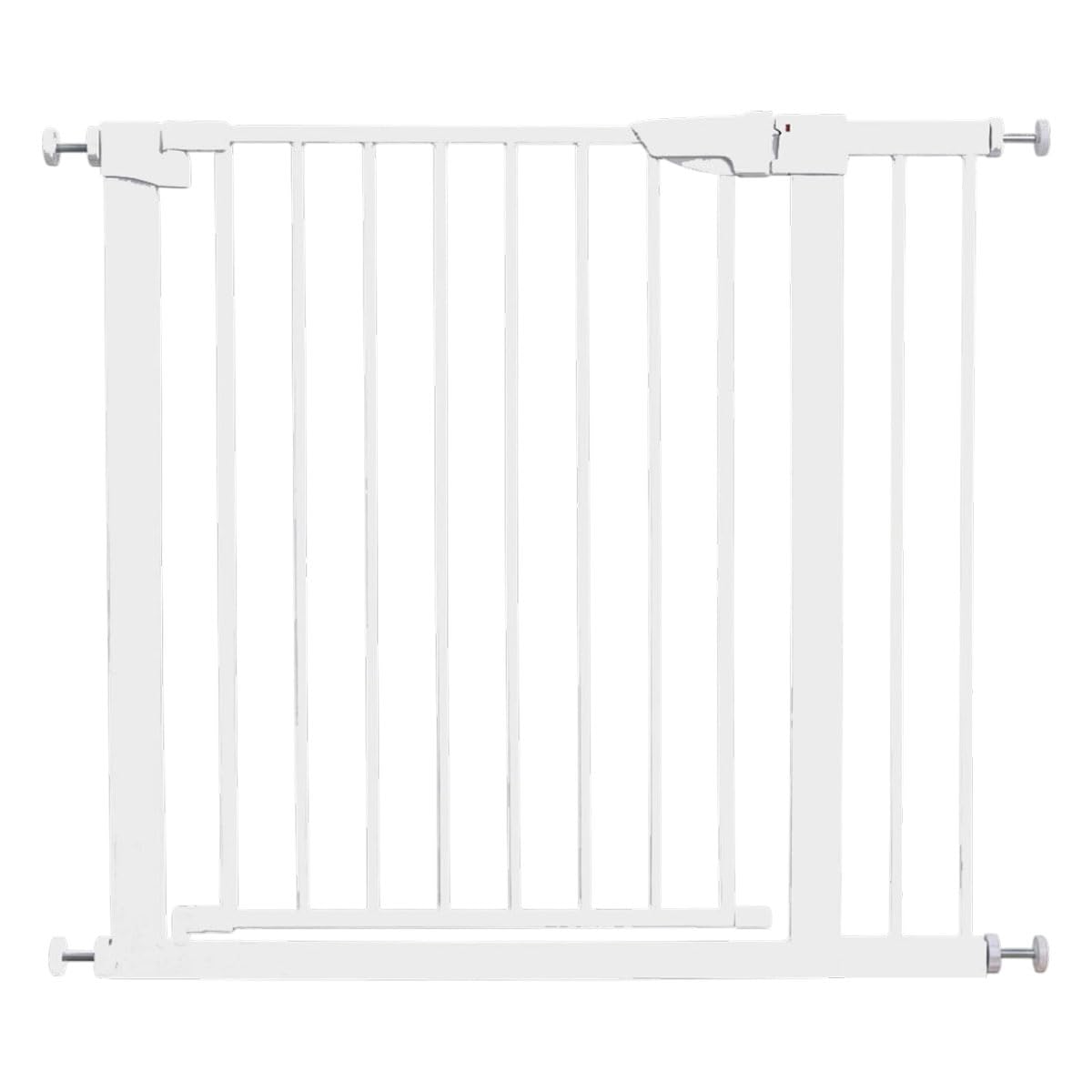 Barriera per scale senza foratura, recinto per scale in metallo, barriera di sicurezza, fissaggio a morsetto (bianco, 96 cm)