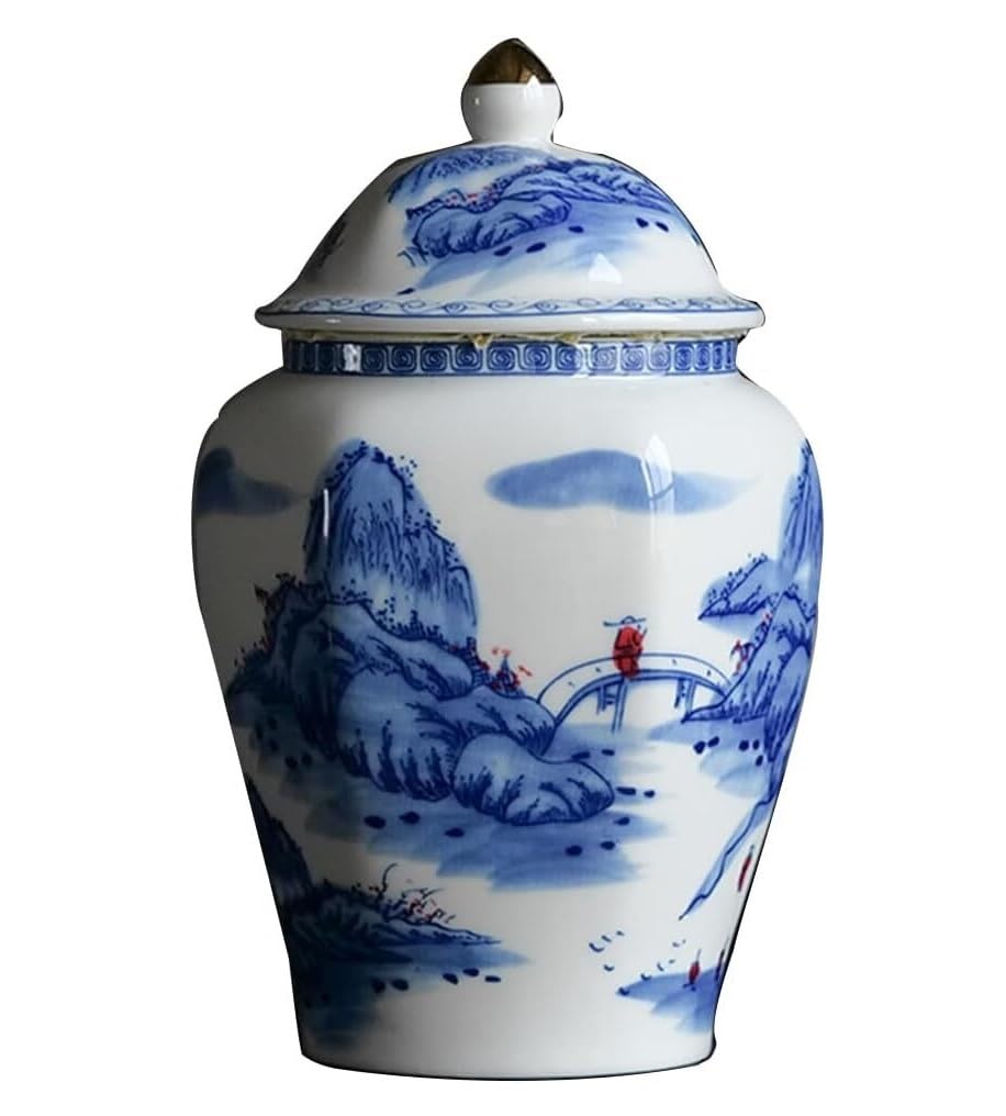 Pot de gingembre en céramique floral cadeau traditionnel